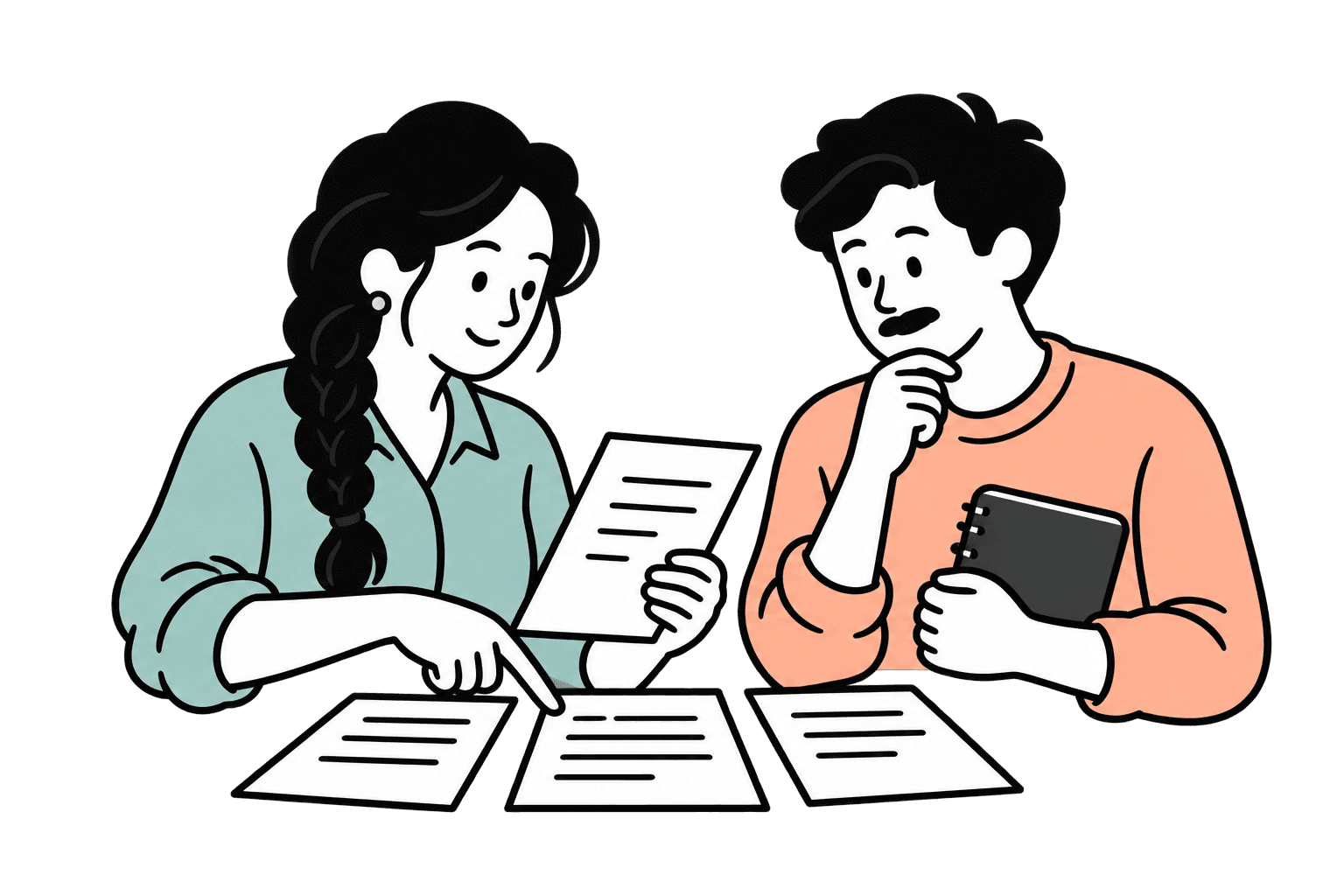 An operations coordinator arranging the stages of a written review